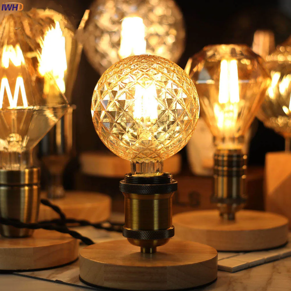 IWHD Ampoule Vintage Retro Lampy Žiarovky LED 4W 220V Teplá Biela 2700K Loft Priemyselné Dekor Lampara Edison Žiarovka Bombillas