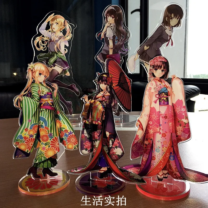 Japonské anime obrázok Anime Akrylový Stojan Model Akcie Obrázok Prívesok hračka dar 20 CM Saekano Ako Zvýšiť Nudné Priateľku