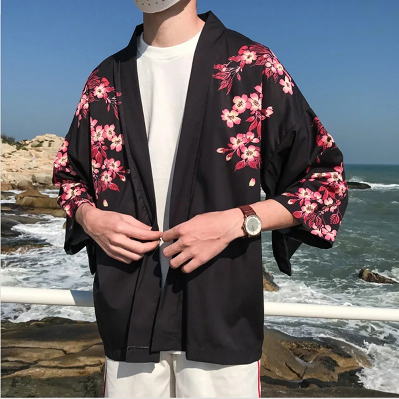 Japonské Kimono Cardigan Mužov Haori Yukata Muž Samuraj Kostým Oblečenie Kimono Jacket Mens Kimono Tričko Yukata Haori