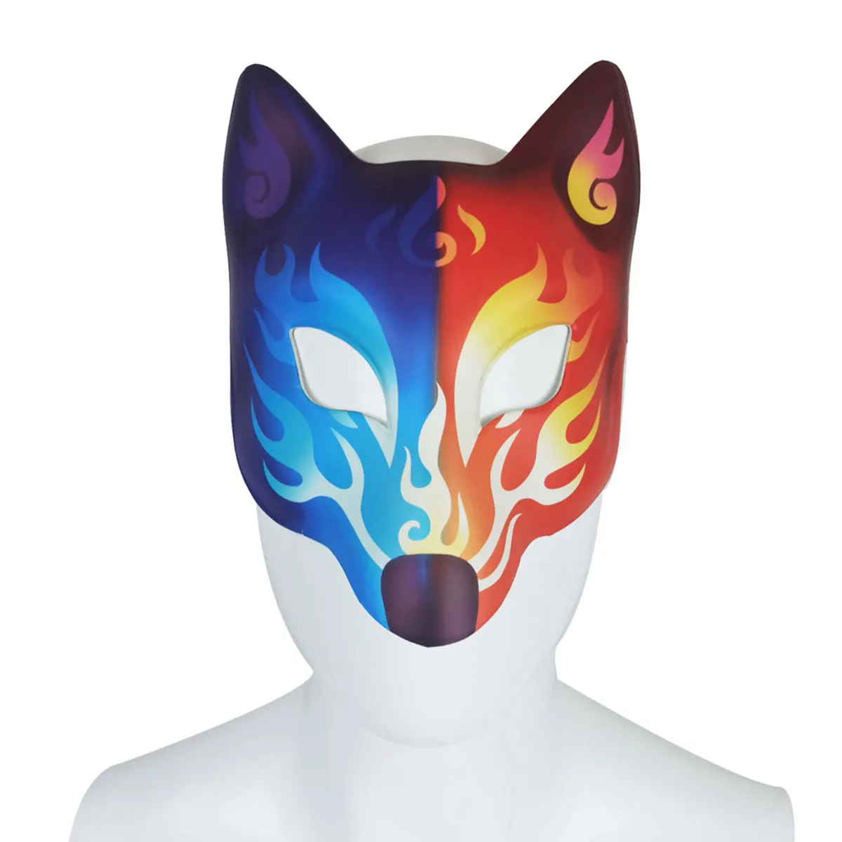 Japonský Štýl Plnú Tvár PU Fox Maska Dospelých, Deti, Japonské Kabuki Maškaráda Strany Halloween Anime Cosplay Kostým Príslušenstvo