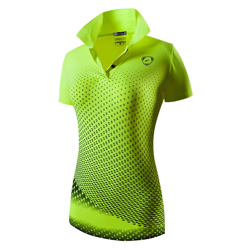 Jeansian Žien Bežné Dizajnér Krátky Rukáv T-Shirt Tee Košele Tričko Golf, Tenis, Bedminton SWT251 Zelená