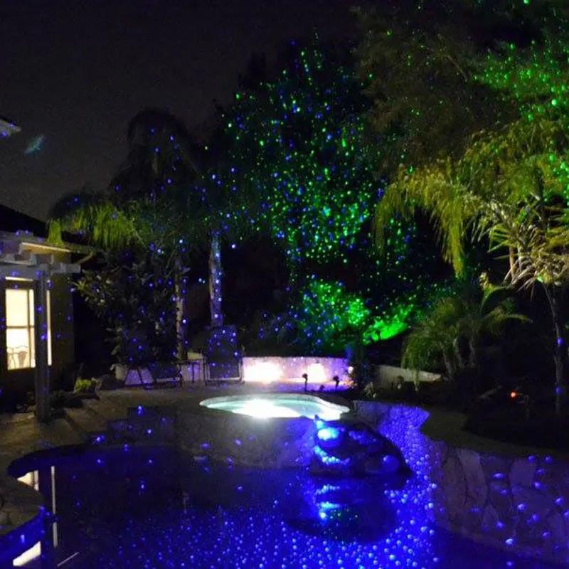 Jeden Modrý Vonkajšie Laserový Projektor Vianočné Osvetlenie Nový Rok Dovolenku Záhradné Dekorácie Trávnik Svetlo