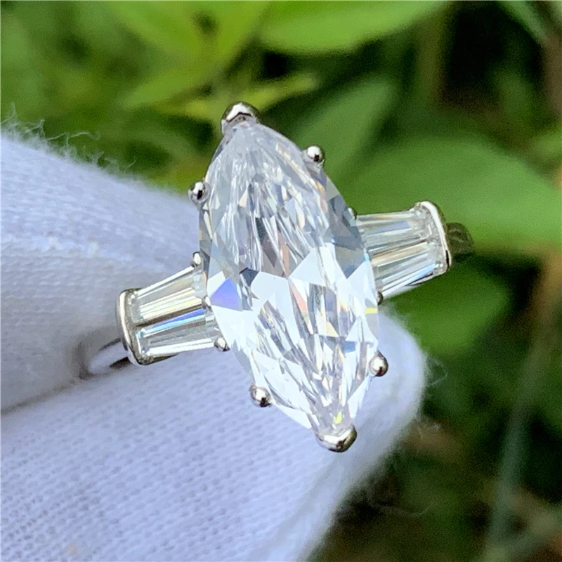 Jemné Promise Ring Marquise rez 6ct AAAAA cz 925 Sterling Silver Zapojenie Svadobné Kapela Prstene pre ženy Šperky