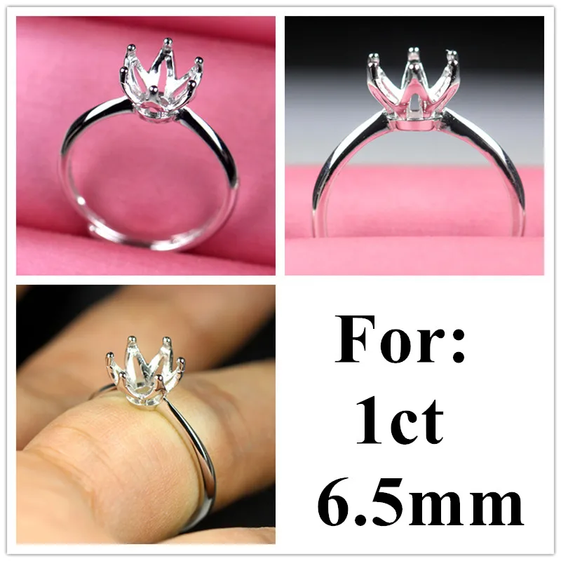 Jemné prázdny krúžok nastavenie základne prázdne pre šperky, takže rýdzeho striebra 925 diamantové prstene bez kameňa moissanite nastaviteľné