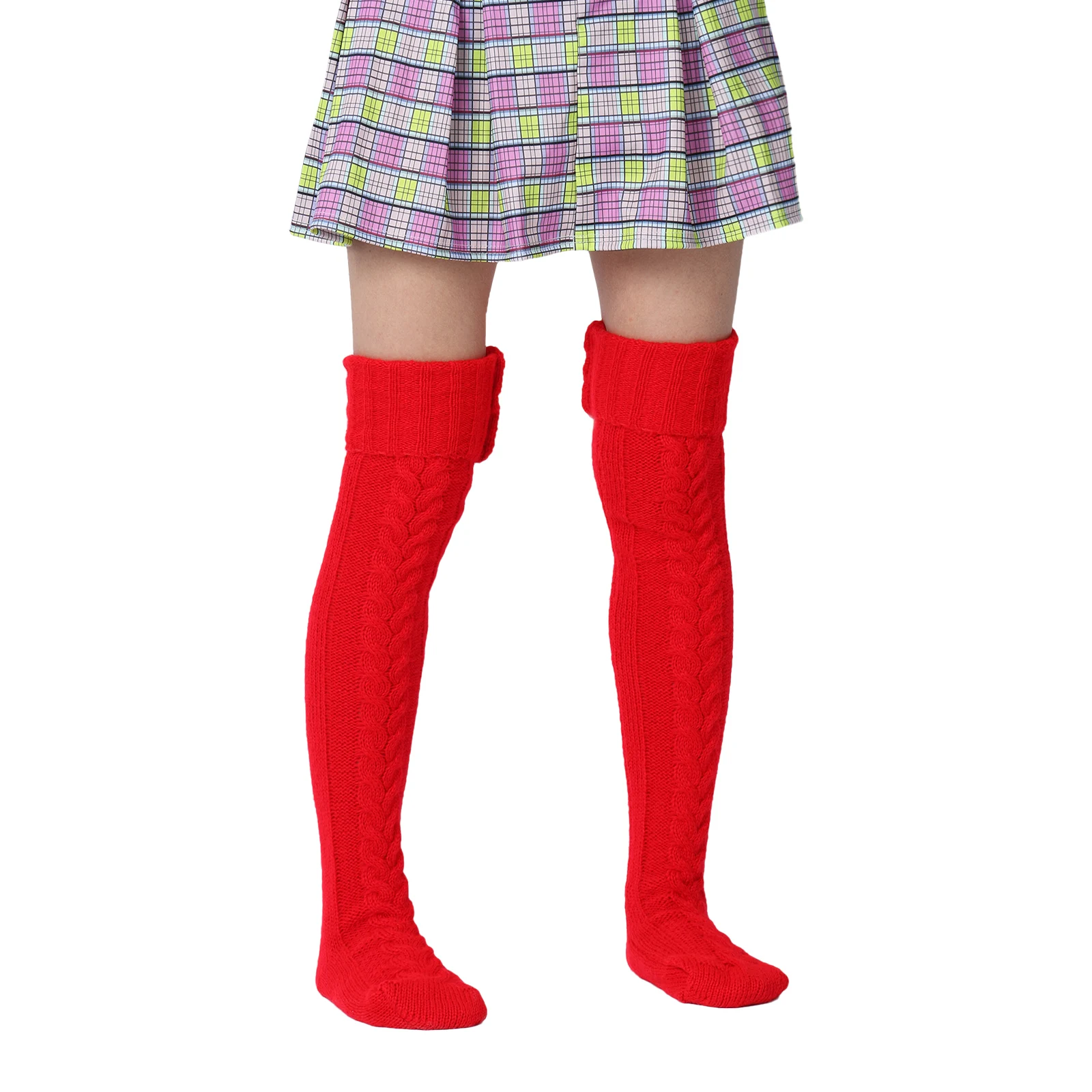 Jeseň Zima Ženy Vlnené Pančuchy 2020 Nový Štýl Bežné Teplé Načechraný Nad Záujem Ponožky Leg Warmer Farbou