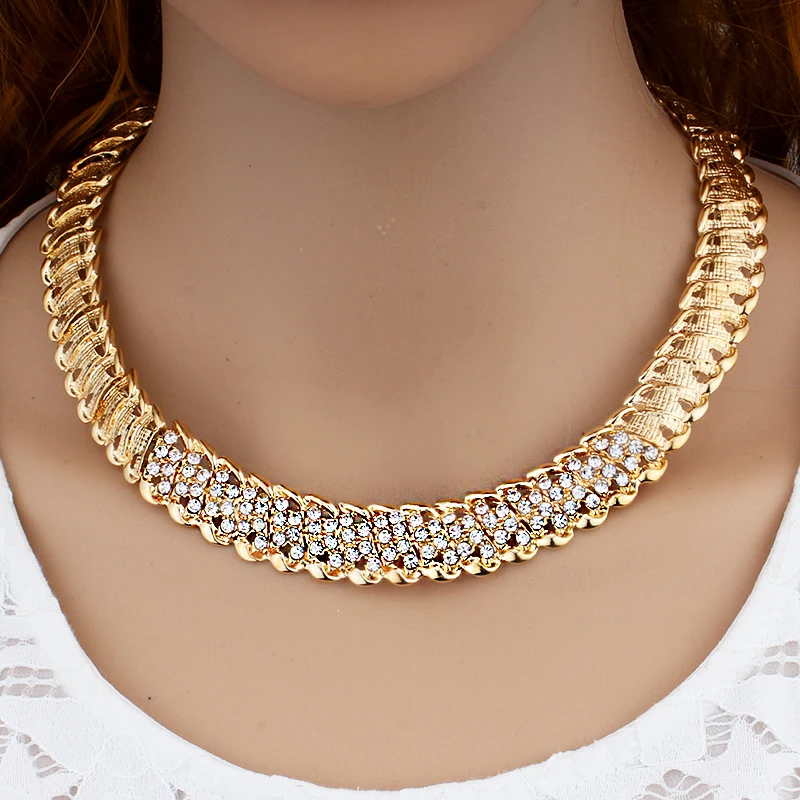Jiayijiaduo Afriky Svadobné Šperky Dubaj Zlatá Farba Šperky Sady Romantické Farby Dizajn Sady Šperkov Náhrdelník Drop Shipping