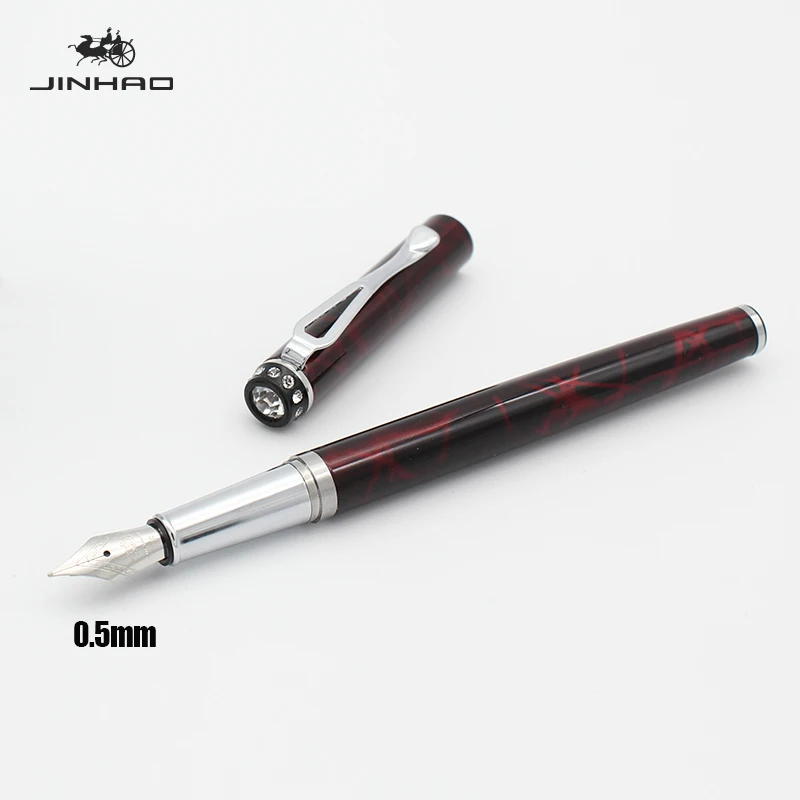 Jinhao 301 plniace pero 0.38 mm atramentové perá na písanie pre dievčatá kovové luxusné kovové stylo oblak, kaligrafické pero caneta robi kaligrafiu, pripadne