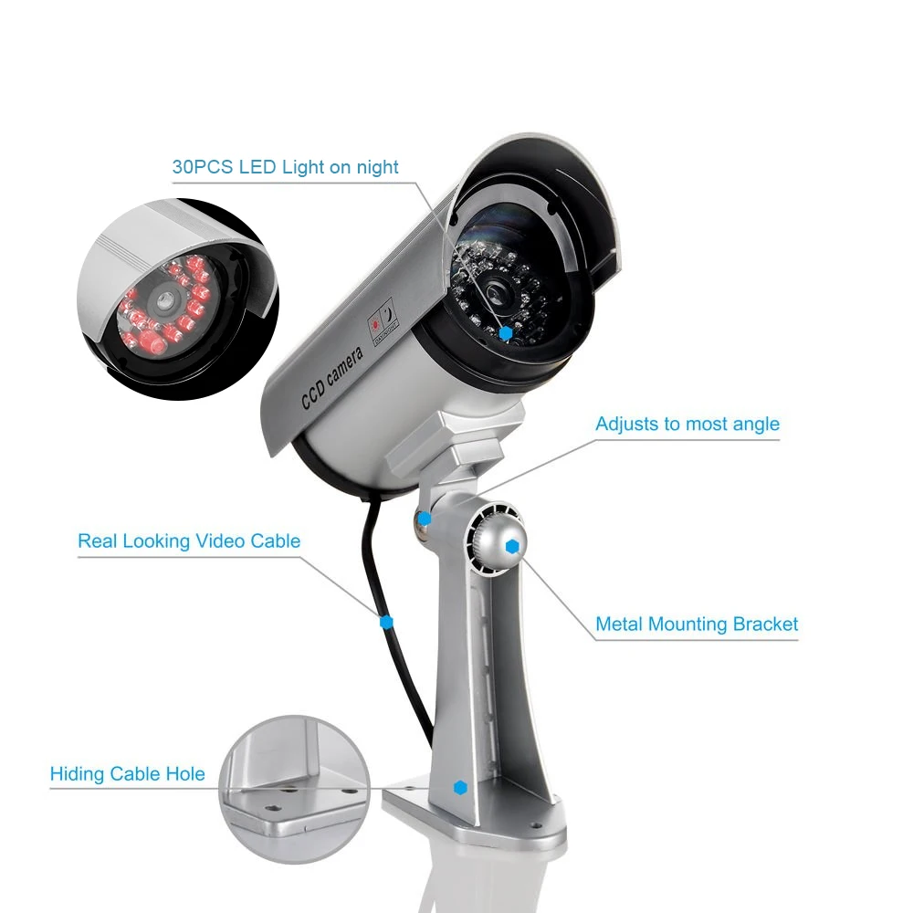 JOOAN Vonkajšie Figuríny kamerový monitorovací Bezdrôtové LED svetlo Falošné kamery domáce Bezpečnostné CCTV Kamera Simulované video Dohľad