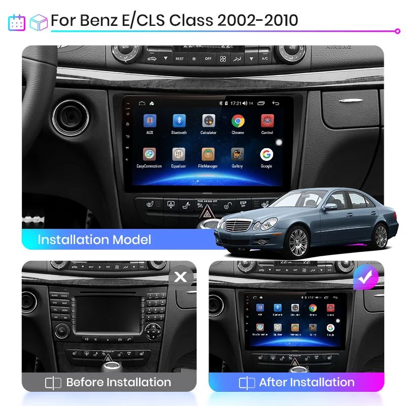 Junsun V1 Android 10.0 CarPlay Auto Rádio Multimediálny Prehrávač Videa Auto Stereo GPS Pre Mercedes Benz W211 2002-2010 2 din dvd