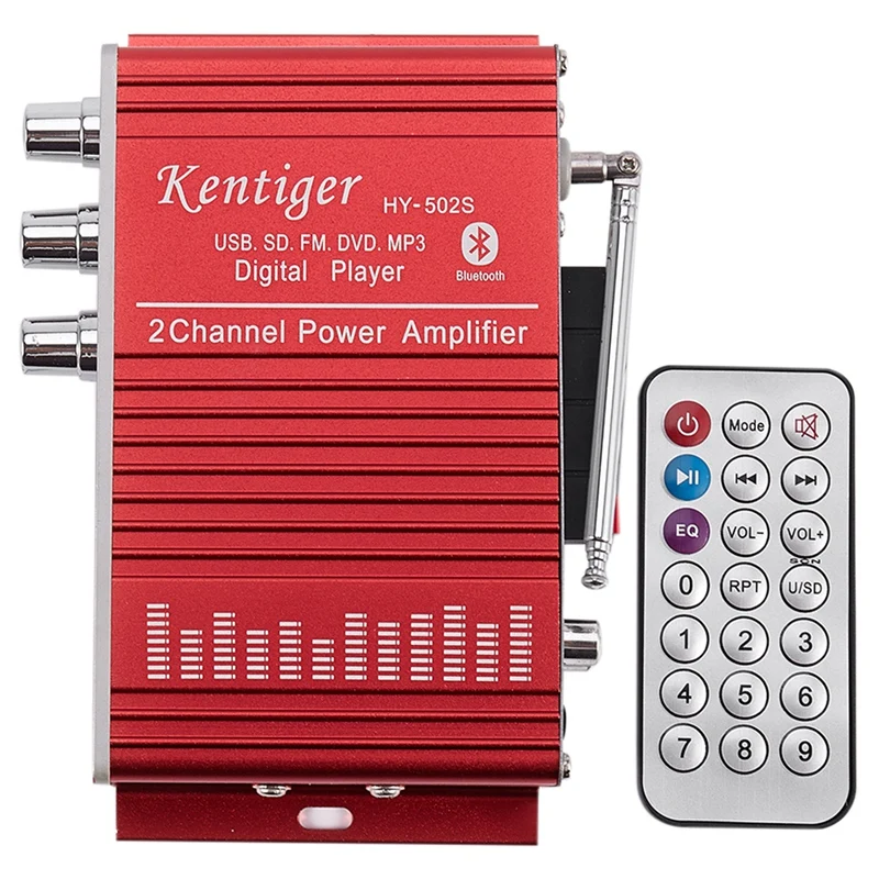 Kentiger Hy-502S 2 kanály Bluetooth, Hi-Fi, Super Bass Výstupný Výkon Stereo Zosilňovač S Diaľkový ovládač Usb/Sd Prehrávač, Fm Rádio