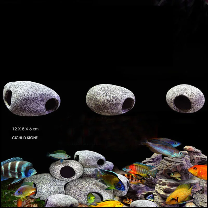Keramické Akvárium Cichlid Kameň, Skala Jaskyňa Kamenné Dekorácie Akvárium Chov Bývanie Útulku Ornament Pre Cichlid Ryby