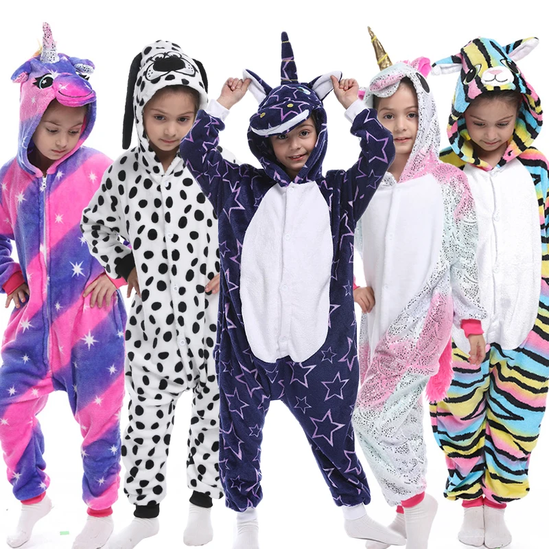 Kigurumi Steh Deti Pyžamá Jednorožec Pyžamá Pre Deti Zvierat Cartoon Deka Baby Kostýmy Zimné Chlapci Dievčatá Licorne Onesie