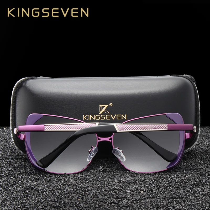 KINGSEVEN Dizajn Značky Luxusné Polarizované slnečné Okuliare Ženy Dámy Gradient Motýľ Slnečné Okuliare Žena Vintage nadrozmerné Okuliare