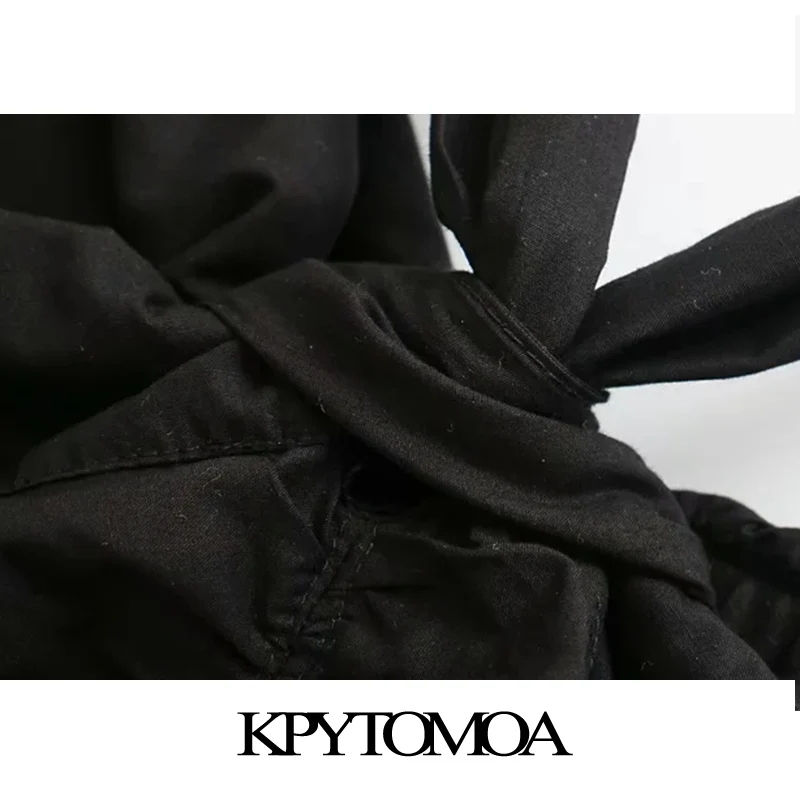 KPYTOMOA Ženy 2020 Sexy Módne Prehodil Mini Šaty s uväzovaním za VIntage Späť Luk Viazaná Strane Zips Ženské Šaty Vestidos Mujer