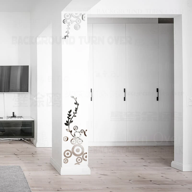 Kreatívne HOBBY stĺpec dekoratívne kruh, krúžok, plazivý viniča akryl zrkadlo samolepky na stenu domova 3d miestnosti dekorácie obtlačky R230