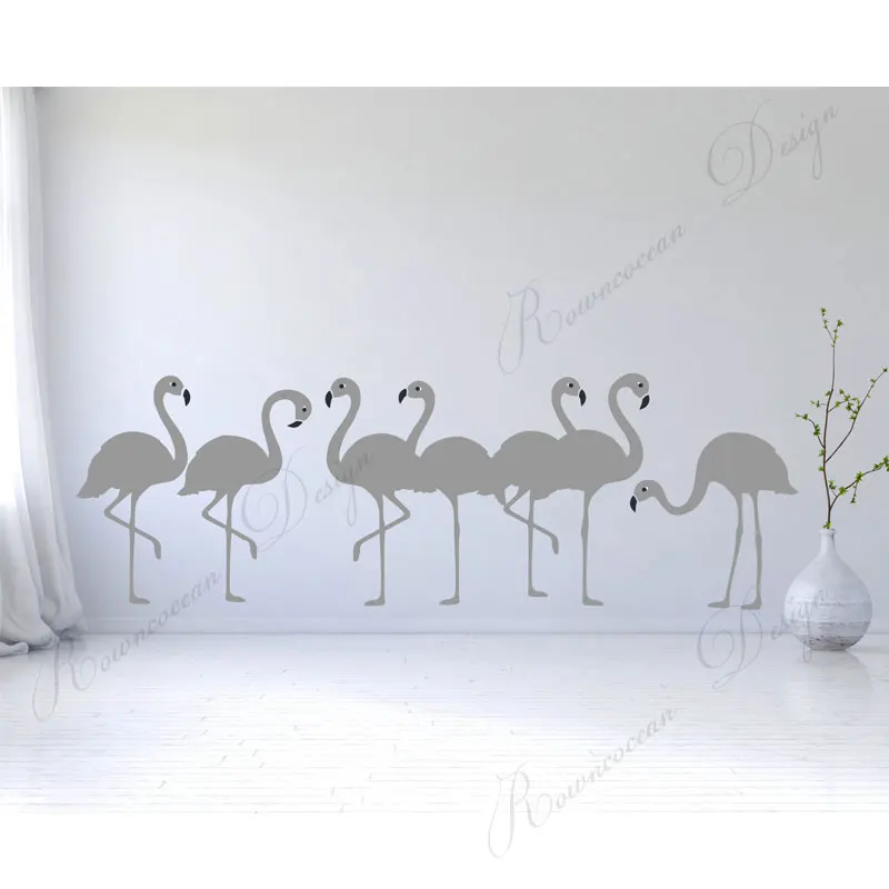 Krásne Flamingo Stádo Samolepky Na Stenu Vinyl Moderného Domova Obývacia Izba, Spálňa Zvierat Obtlačky Odstrániteľné Tapety Maľby 4309