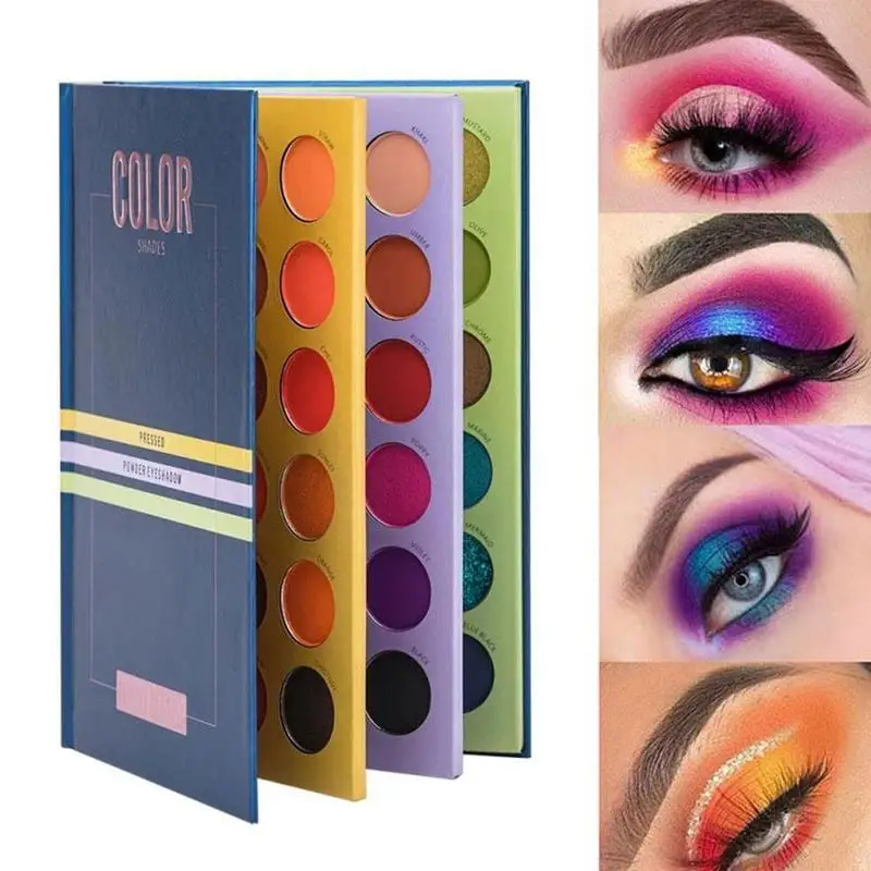 Krásy Presklené 72 Farba Tri vrstvy Kniha Štýl Make Up a Kozmetické Zvýrazniť Eyeshadow Palety Matný Pearlescent Očné tiene