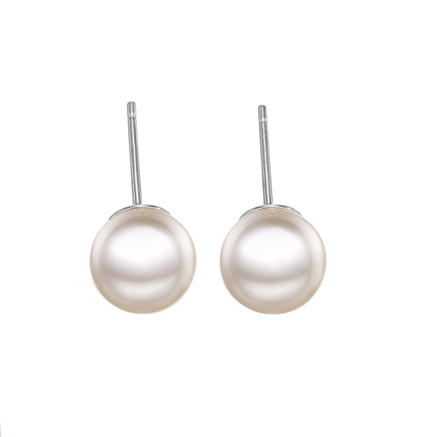 Kvalitné kórejský štýl, priemer 8mm stud náušnice pre ženy sea shell Simulované-pearl hypoalergénne earings módne šperky
