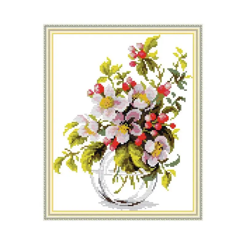 Kvitne apple kvety Čínsky Cross Stitch Kvety,Súpravy na Vyšívanie Súpravy 11ct 14ct Vytlačené Plátno DMC DIY Sady Vyšívanie