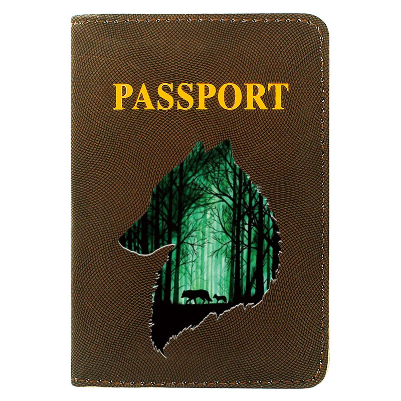 Kúzlo Módne Lesa, Vlk Dizajn, Tlač Ženy Muži Pas Kryt Pu Kožené Cestovné ID Kreditnej Karty Držiteľ Vrecko Peňaženky, Tašky