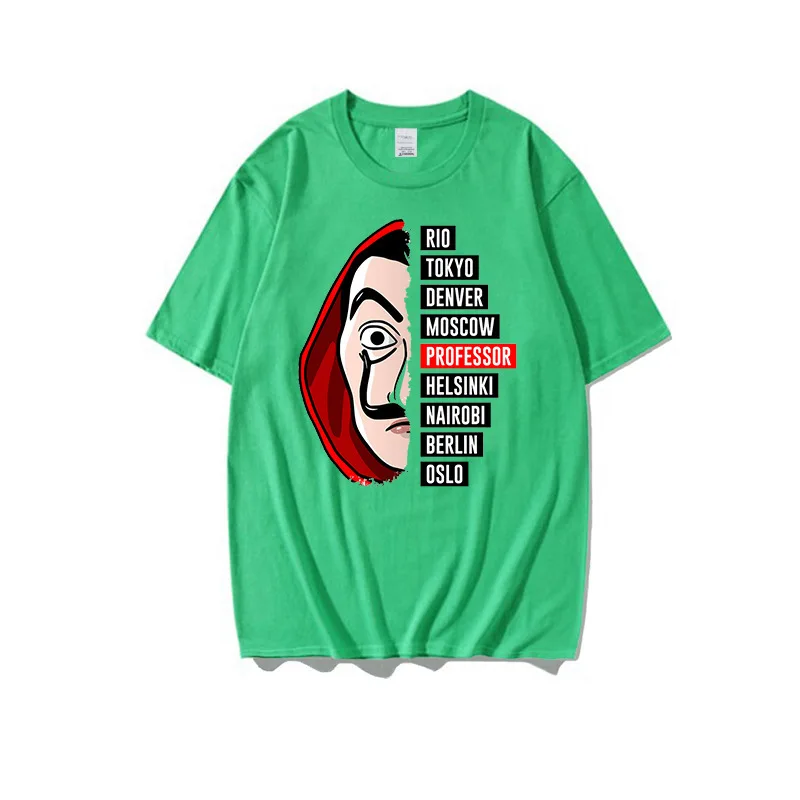 La Casa De Abstraktných T Shirt Mužov Funny Money Heist Graphic Tee Letné Top Domu Papiera Kawaii T-tričko Unisex Nadrozmerné Tričko Muž