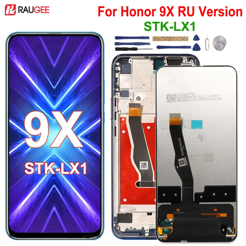 LCD Pre Huawei Honor 9X STK-LX1 Displej Dotykový Displej Full Test Displeja Replacment Pre Česť 9X Premium ruskej Verzie 6.59 palec