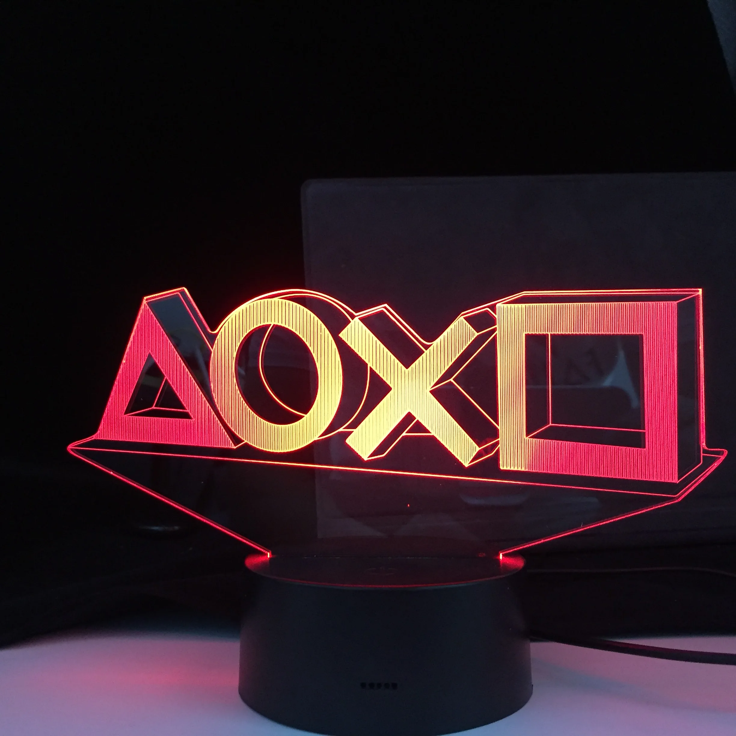 LED Nahor Osvetlenie Ikonu Hry 3D Ilúziu, Nočná Lampa v Pohode herňa Desktop Setup Svetlo Počítač, písací Stôl Dekorácie Podsvietenie