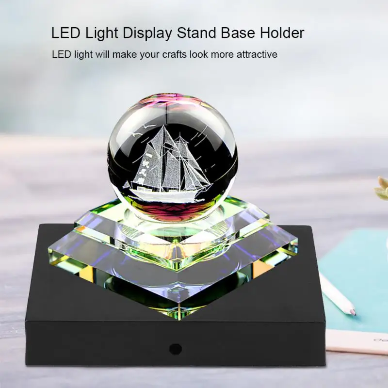 LED Svietiace základné Svetlo Stojan Displej LED Crystal Lampy, Displej Sklo Art LED Svetlo Základňu Držiaka NÁS Plug 100-240V