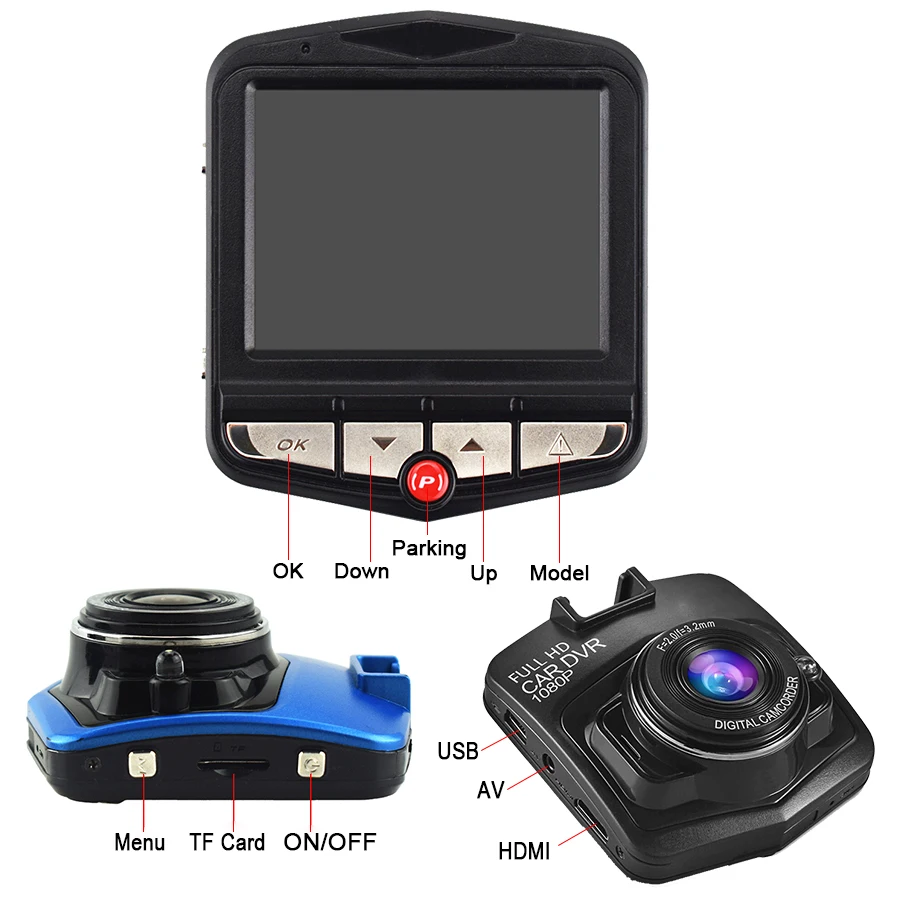 Libpaper-170 širokouhlé video rekordér g-senzor, Nočné videnie mini auto Full HD 1080 P kamera Dvr pre auto