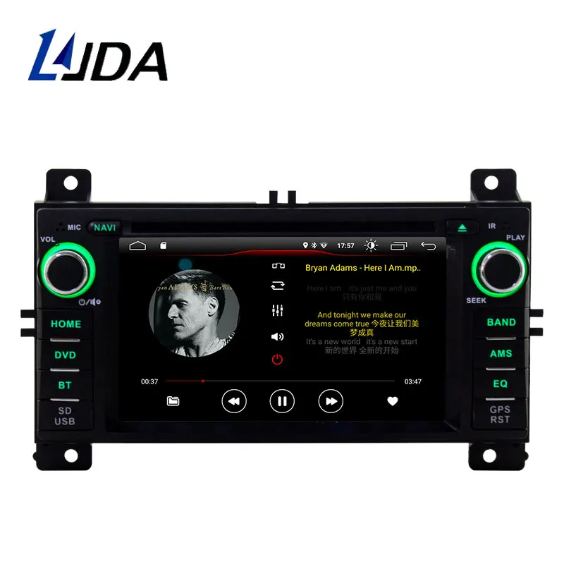 LJDA Android 10 Auto DVD Prehrávač Na JEEP Grand Cherokee 2011 2012 2013 1 Din Multimediálne autorádio s GPS Navigácie Stereo Audio SD