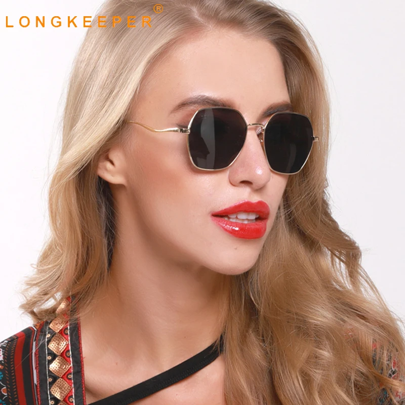 Luxusné Mnohouholník slnečné Okuliare Ženy Značky Dizajnér Vintage Kovovým Rámom Slnečné Okuliare Žena Gradient Elegantné Odtiene Gafas de sol mujer