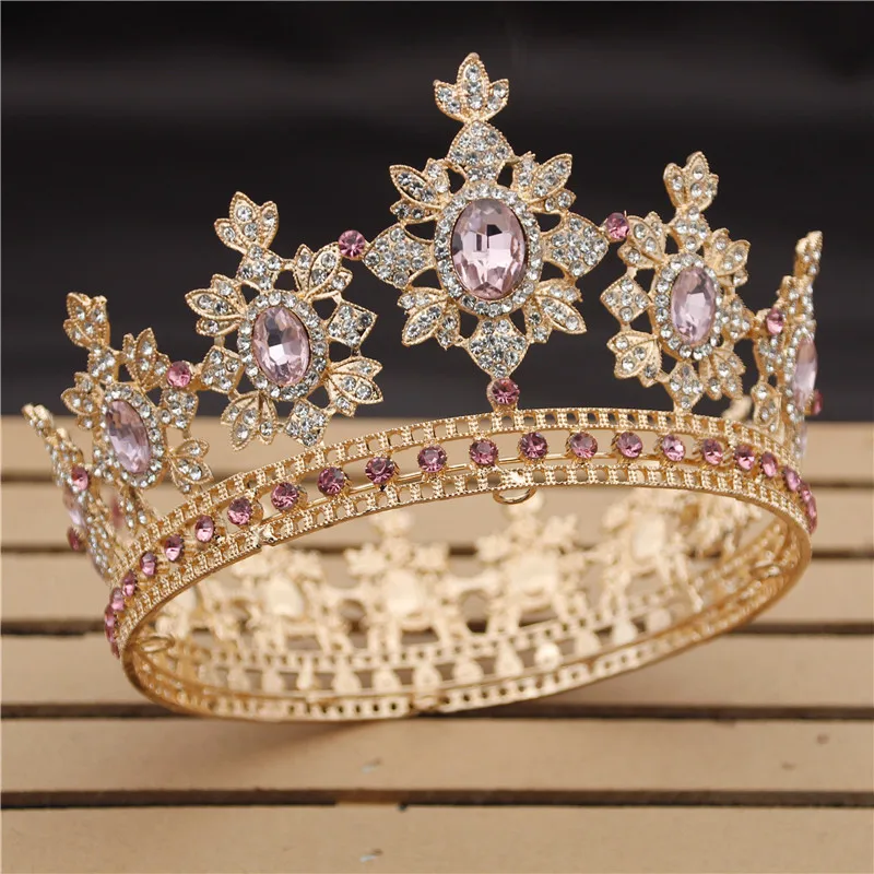 Luxusné Royal King Svadobné Koruny Nevesta tiaras a Koruny, Kráľovná Vlasy, Šperky Crystal Diadem Prom Headdress Hlavu accessorie Sprievod