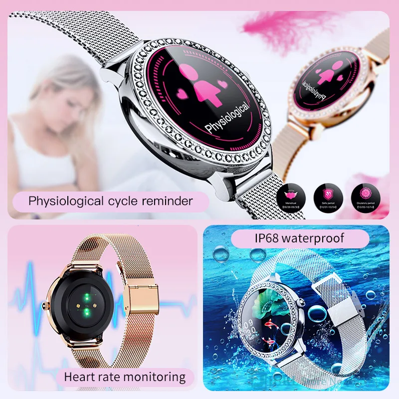Luxusné Smart Hodinky Ženy Dámy Smartwatch Elektronika Smart Hodiny Pre Android, IOS Fitness Tracker Kolo Bluetooth Smart-hodinky