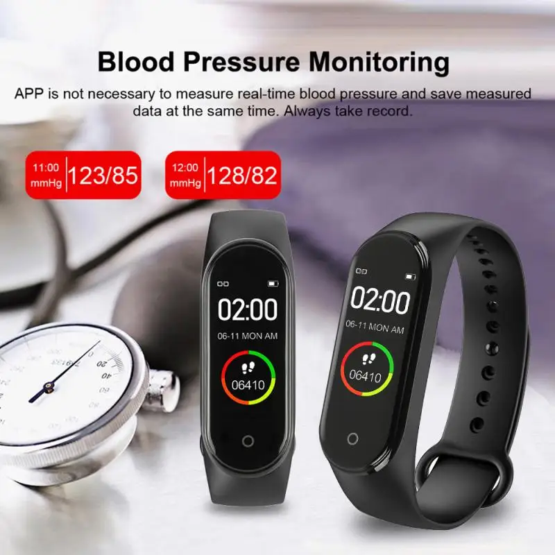 M4 Smart kapela fitness šport tracker smart pásmo tepovej frekvencie, krvného tlaku Monitor smartband krokomer vodotesný náramok