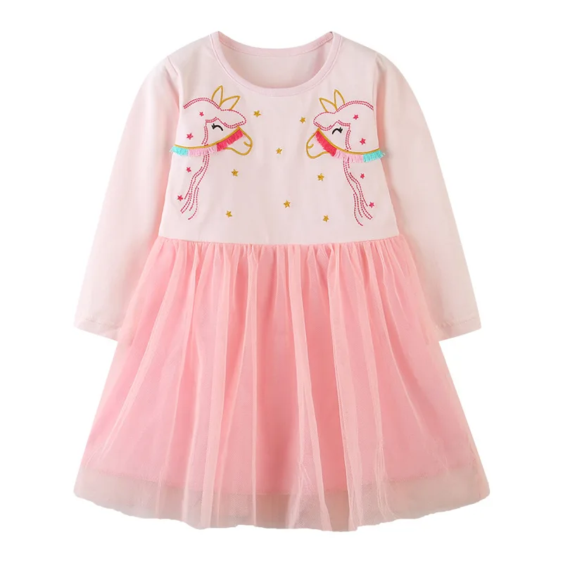Malý maven deti, dievčatá módnej značky jeseň baby dievčatá oblečenie zavesené šaty Bavlna vrecká batoľa dievča šaty S0507
