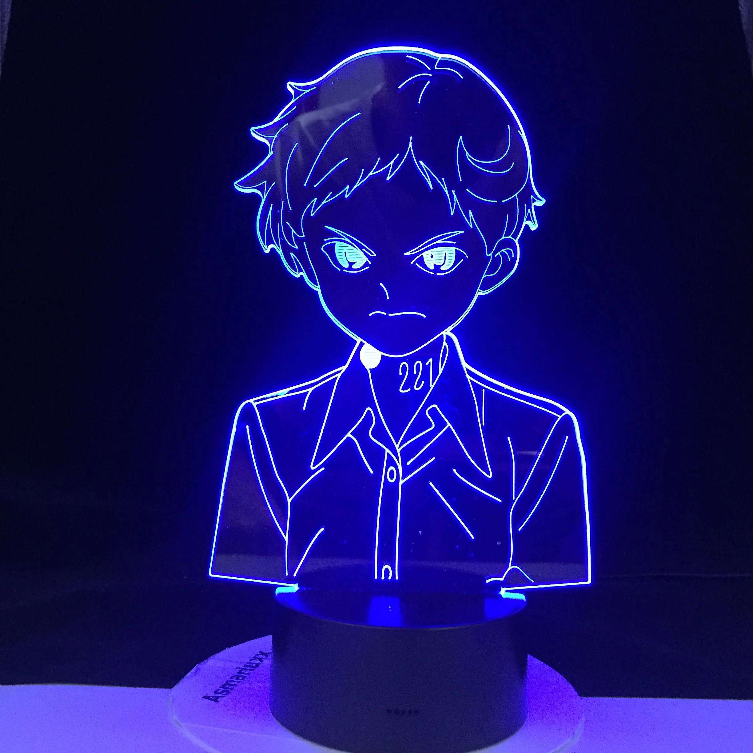 Manga Deti 3D Nočného Posteli Stolná Lampa Japonský Zasľúbenej krajiny nekrajiny Emma Obrázok Led Nočné Svetlo pre Domáce Izba Dekor Darček