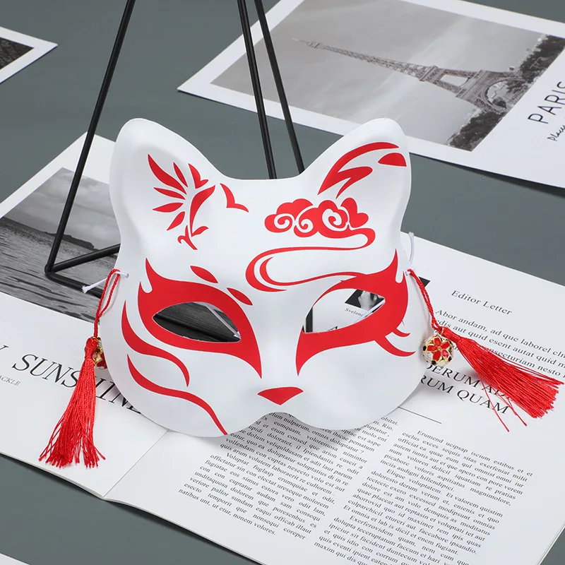 Mačka a Fox Ručne Maľované Maska Cosplay Maska Ružová Maska Anime Cosplay Ručne Maľované Maska Strapec Naruto