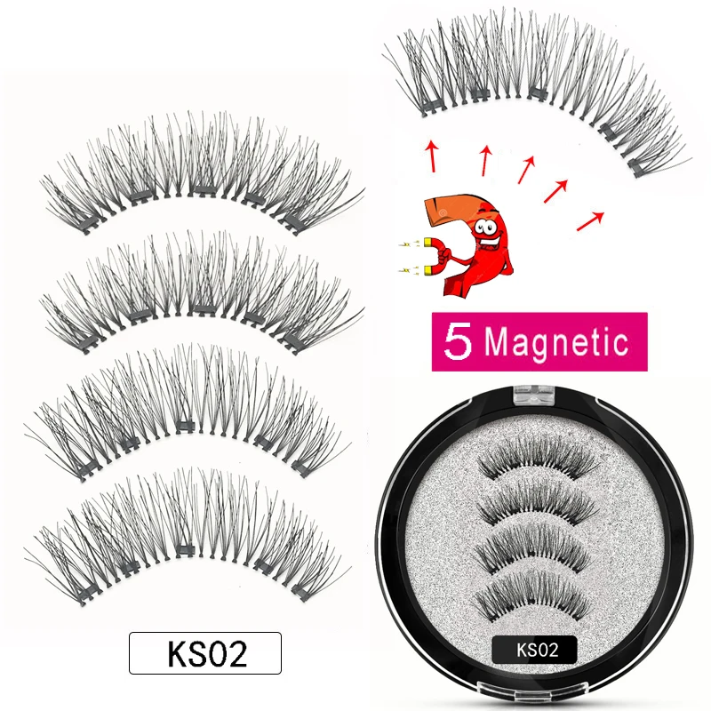 MB Nový 5 Magnety, Magnetické Mihalnice Ručné Falošné Riasy make-up Noriek eyelashe predĺženie 3D prírodné dlho faux cils magnetique