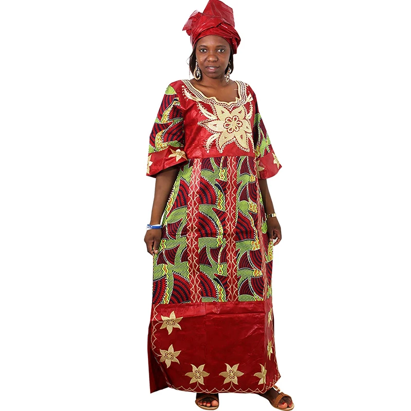 MD afriky šaty pre ženy, dámy dashiki vosk šaty s headtie bazin riche tradičné oblečenie žien 2020 župan africaine