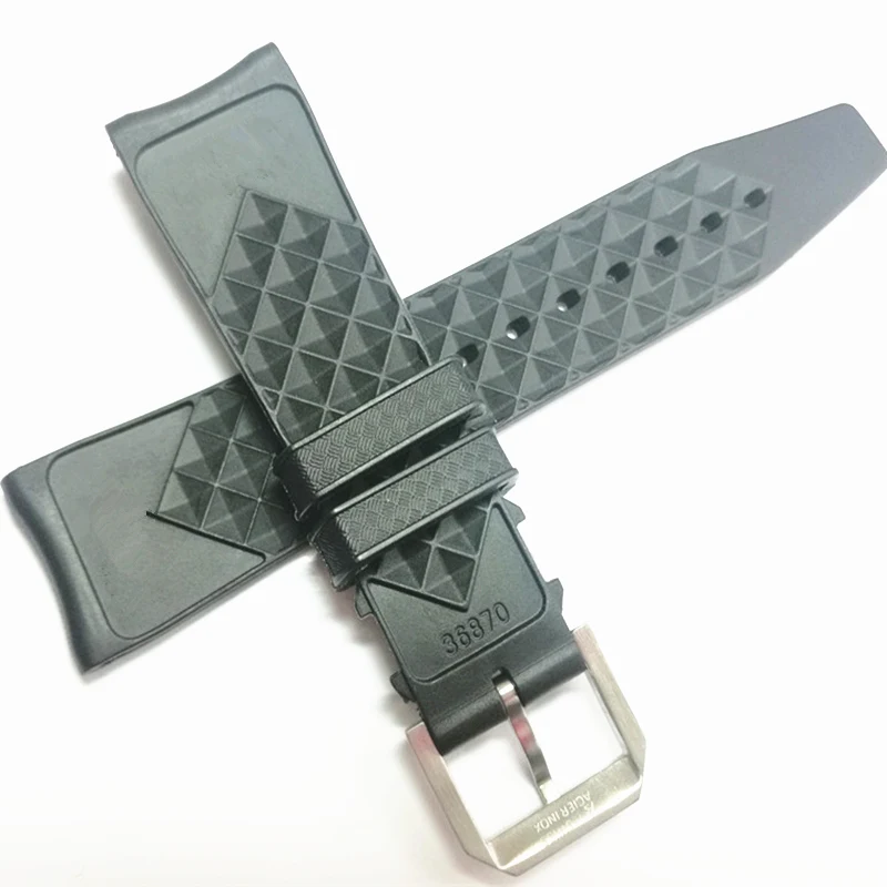 MERJUST Značky 22mm Gumená Silikónové Watchband Čierna Modrá Sledovať Popruh Pre IWC PILOT PORTUGIESER IW323101