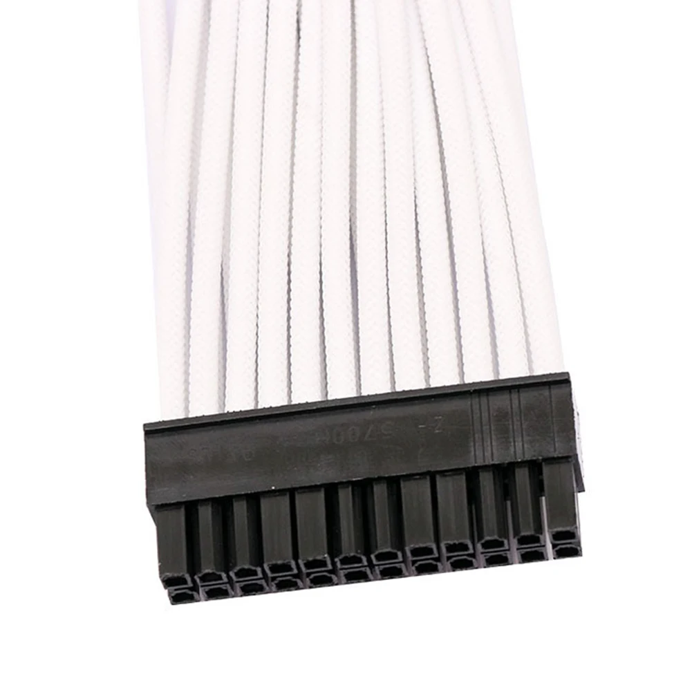Meď ATX EPS PCI-E Konektor Office Prenosné Modulárny Napájací zdroj Rozšírenie PSU Rukávy Kábel UL1015 18AWG Vlákniny Pletená Biela