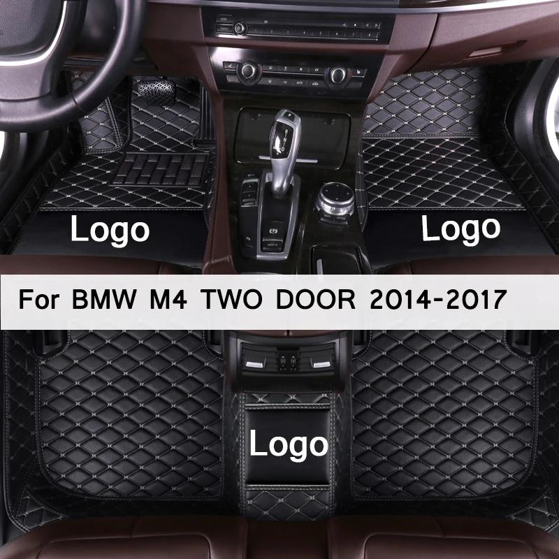 MIDOON kožené Auto podlahové rohože pre BMW M4 DVE DVERE (ŠTYRI SÍDLO) 2016 2017 Vlastné auto nohy Podložky automobilový koberec kryt