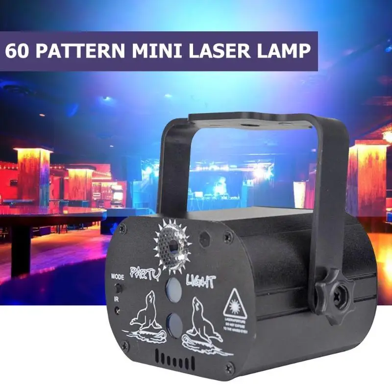 Mini LED Laserový Projektor Ľahké Prenosné 180 Stupňov Manuálna Otáčania Klub Party DJ, Disco Stage Svetlo Vianočné Disco Domov Svetlá