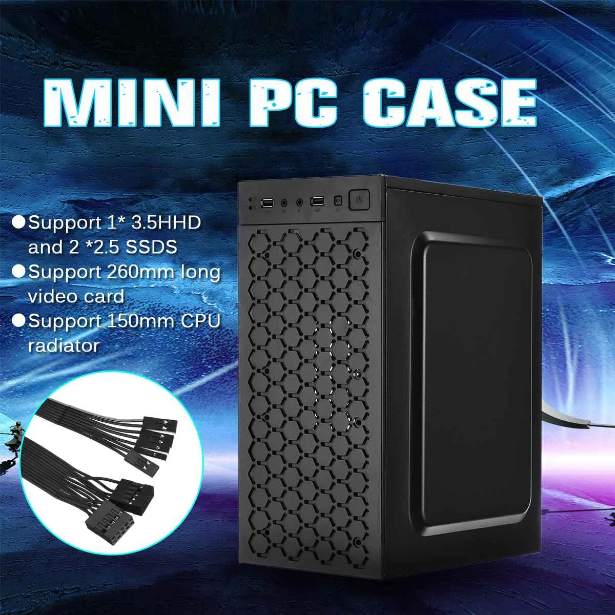 Mini PC Prípade USB2.0 Šasi Podporu 3.5 HHD 2.5 SSD CPU Chladiče Kompatibilné s Micro/ ITX základnej Dosky Počítača na Šasi,