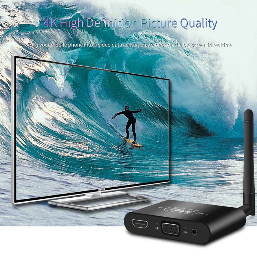 Mirascreen X6W Plus Bezdrôtové Miracast 5G 4K Displej TV stick adaptér 3 v 1 VGA HD AV 1080P Displej wifi Prijímač Dongle