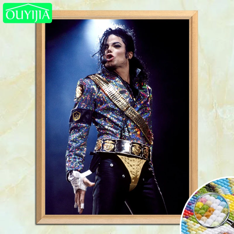 MJ Klasické Momenty Michael Jackson Portrét 5D DIY Diamond Maľby Plné Námestie Diamond Výšivky Predaj Mozaiky Maľovanie Handwork