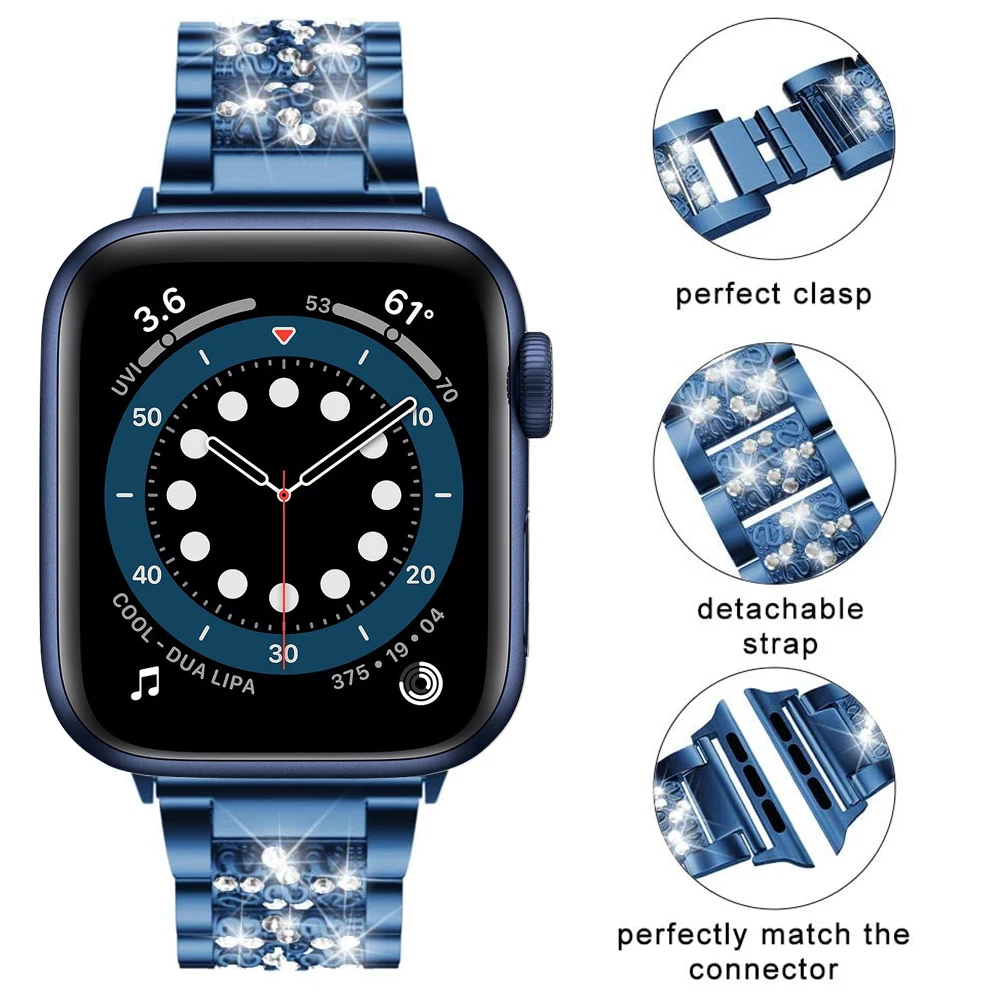 Modré pásy Pre Apple Hodinky 6 5 4 SE 40 mm 44 mm watchband correa ženy pulseira náramok pre iwatch série 6 5 4 3 Popruh 38mm 42mm
