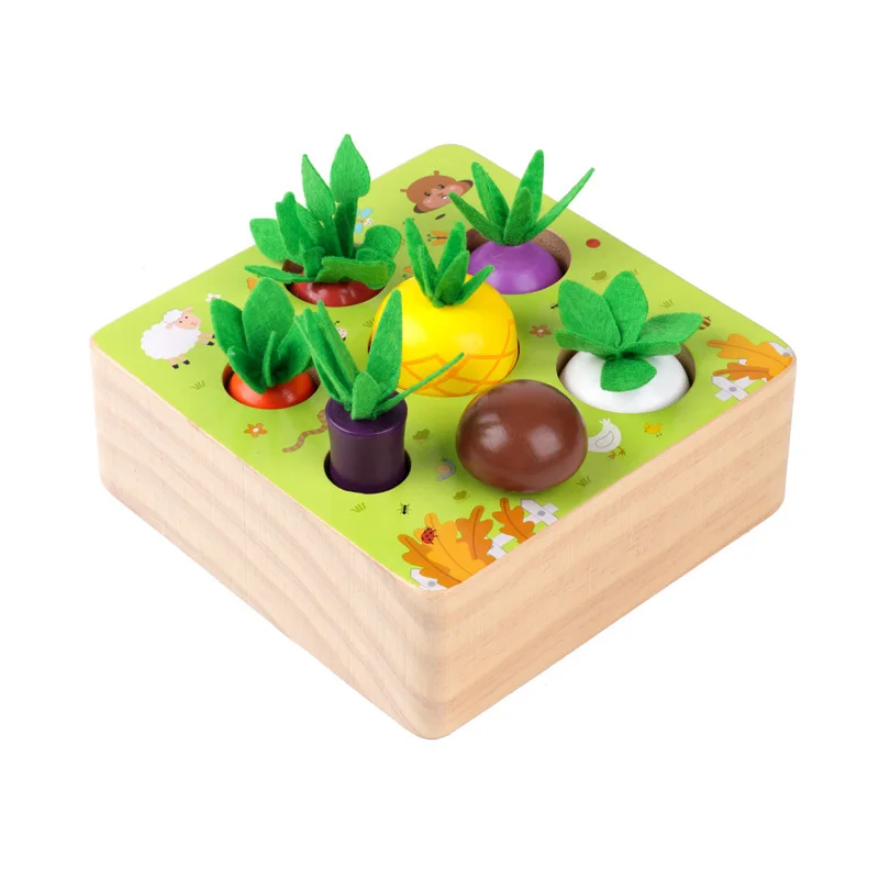 Montessori Vzdelávacích Drevené Hračky Ťahanie Zeleniny Hračka Vzdelávanie Detí Praktické Schopnosti Pre Vyššie Jednej Rokov