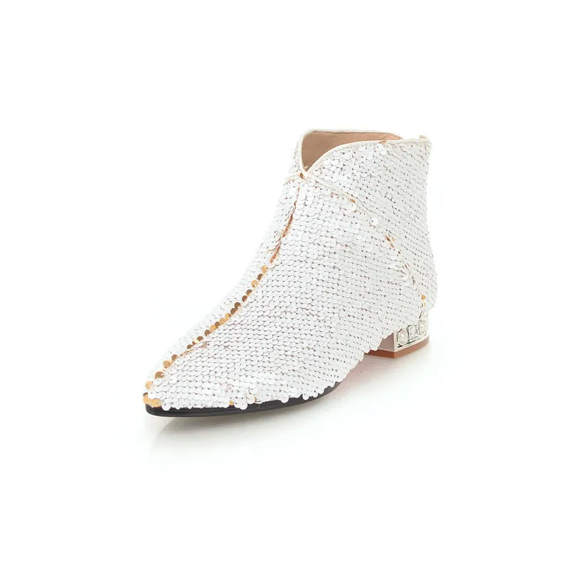 MORAZORA 2020 hot predaj sequined handričkou členková obuv pre ženy ukázal prst námestie podpätky, topánky žena móda jeseň zimné topánky