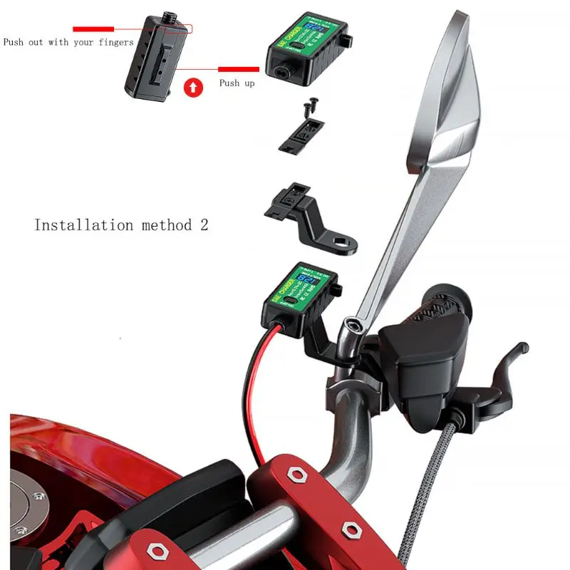 Motocykel QC3.0 PD Nabíjačku SAE na USB Adaptér s Voltmeter & ZAPNUTIE/Vypnutie XXUC
